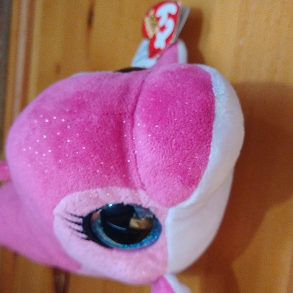 Ty Beanie Boos SURF the Pink Dolphin 2014 RARE & RETIRED Plush Stuffed Pink - Picture 14 of 17